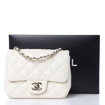 Chanel Caviar Quilted Mini Square Flap White 11 of 11