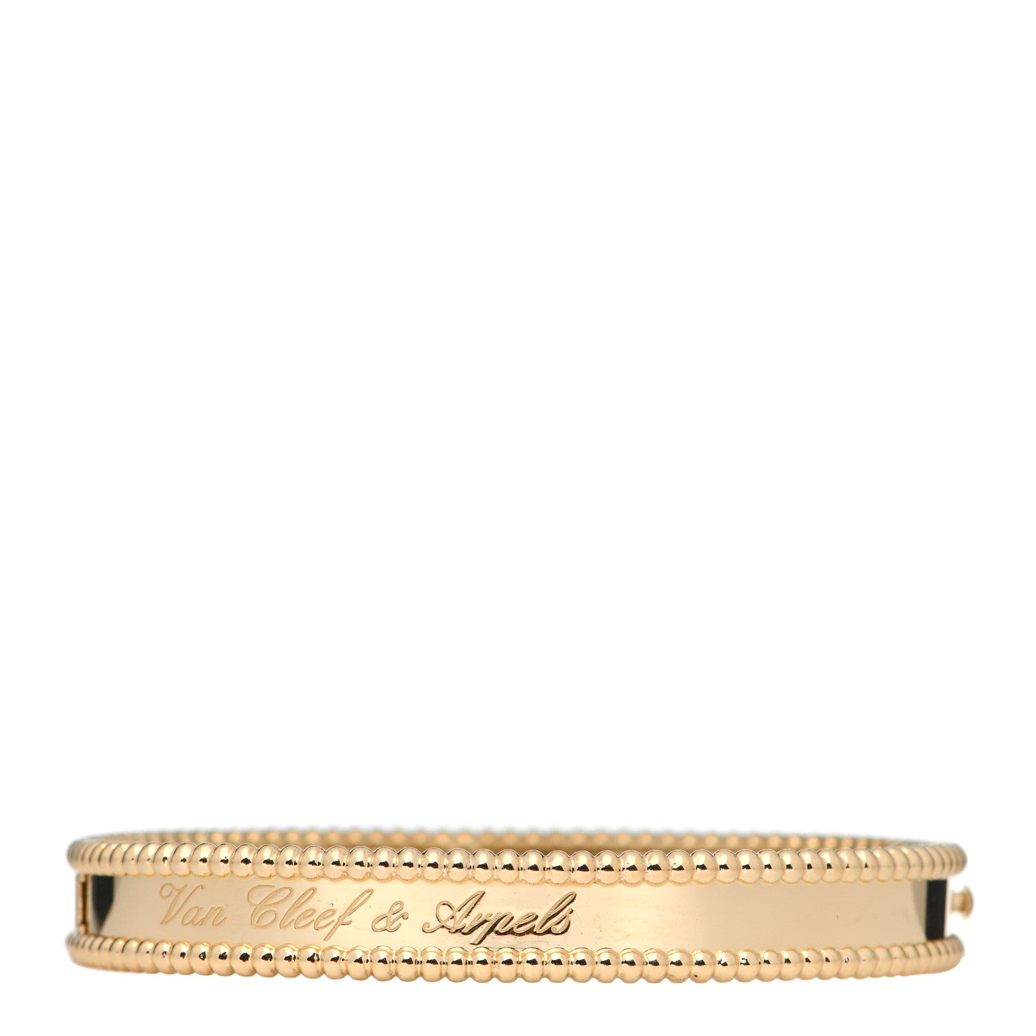 Van Cleef & Arpels 18K Yellow Gold Perlee Signature Bangle Bracelet S 1 of 5