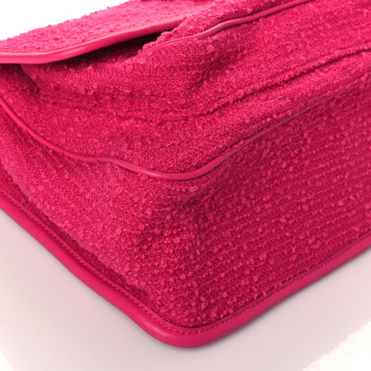 Saint Laurent Tweed Calfskin Matelasse Monogram Medium Niki Chain Satchel Magenta 8 of 9
