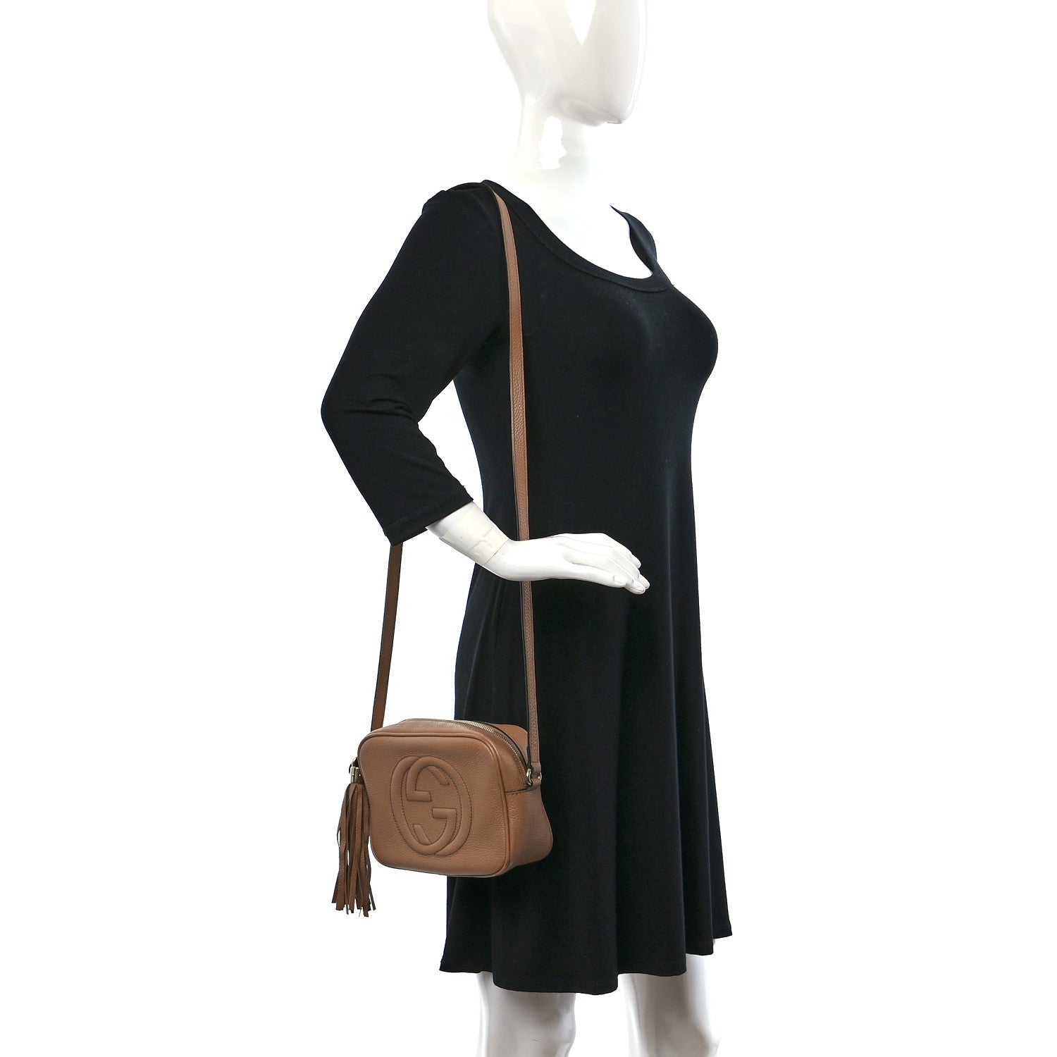 Gucci Pebbled Calfskin Small Soho Disco Bag Camelia 2 of 10