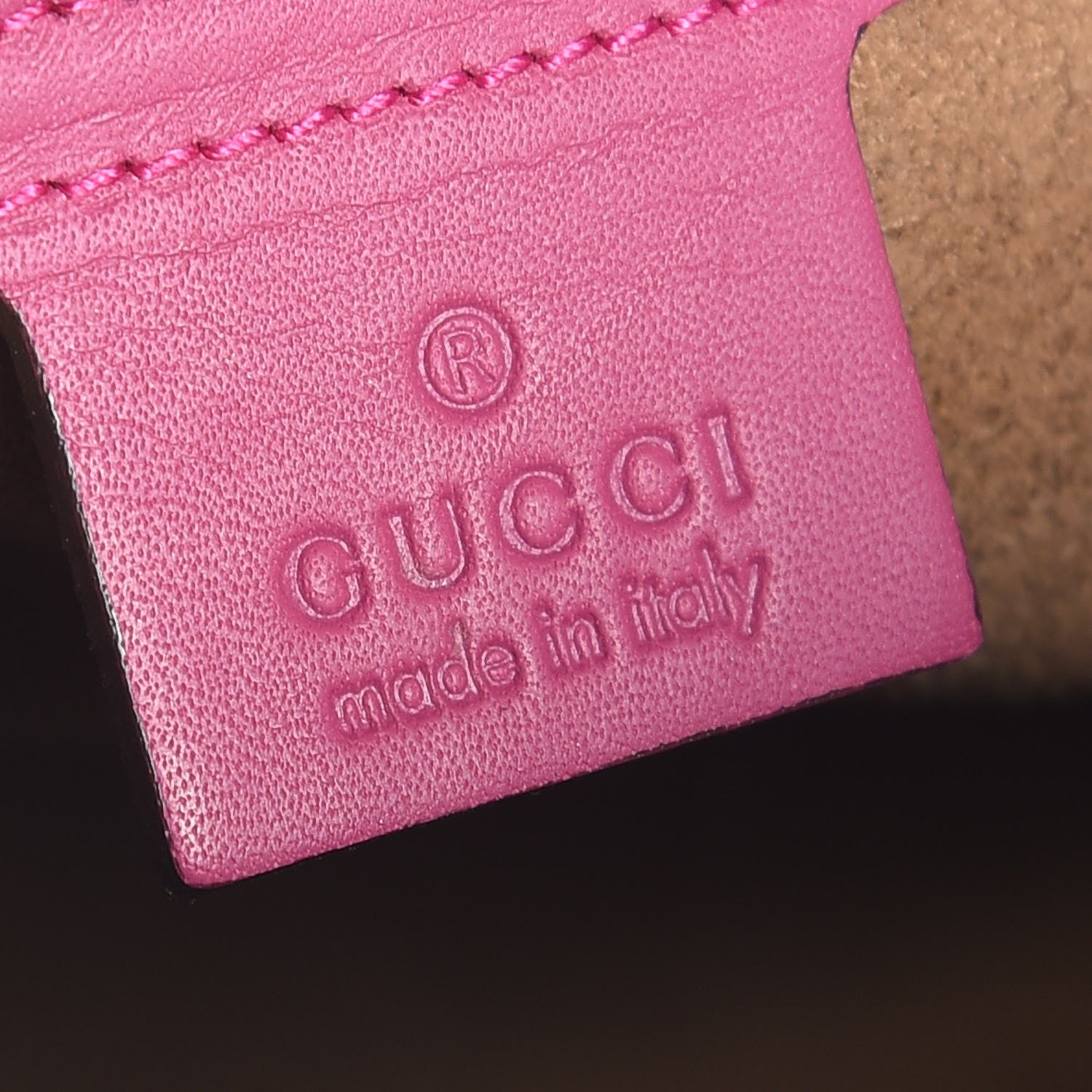 Gucci GG Supreme Monogram Moon Calfskin Small Zip Top Tote Beige Ebony Hibiscus Red New Rosette 6 of 7