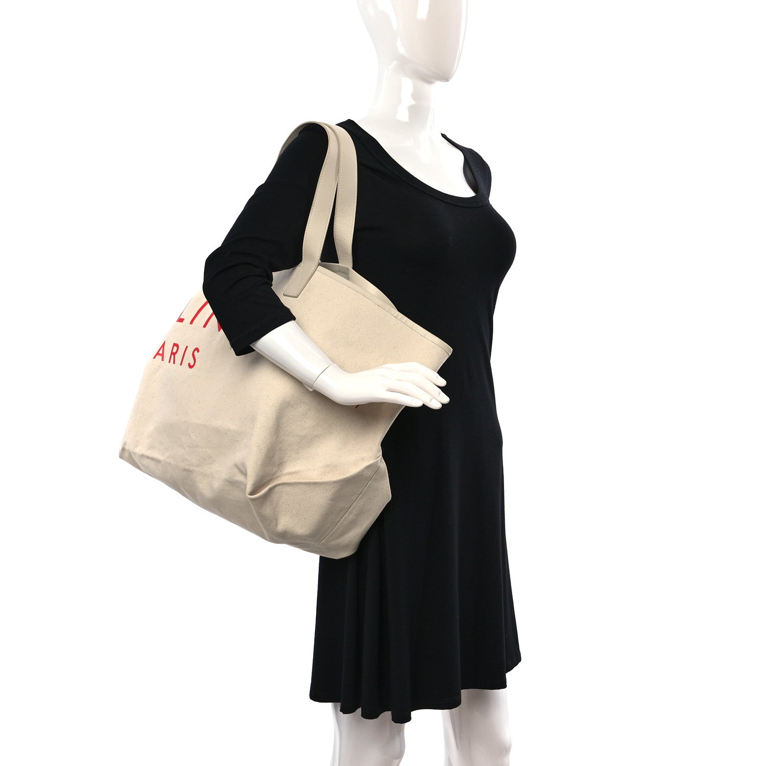 Celine Textile Made In Tote Natural Red 2 of 12