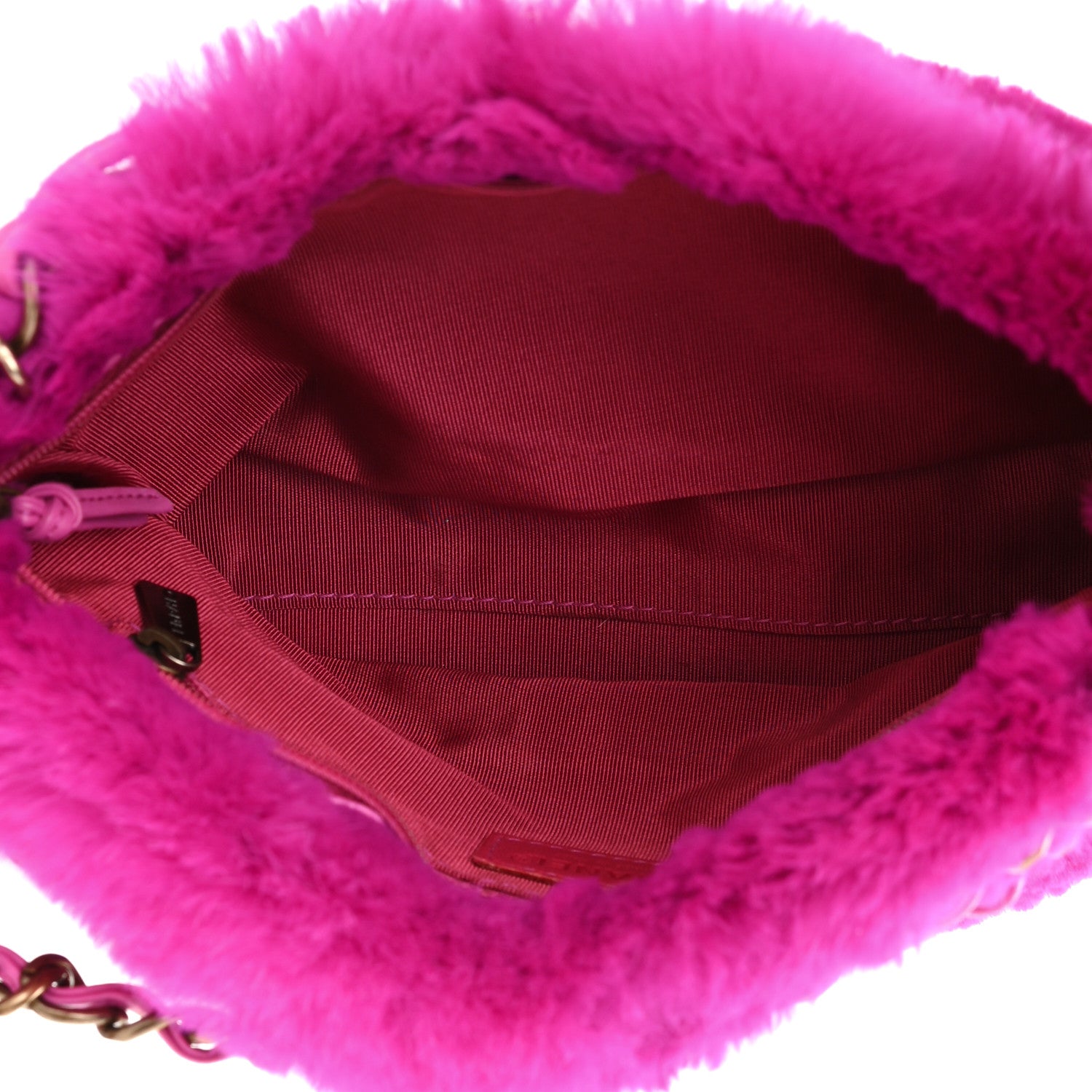 Chanel Rabbit Fur Shoulder Bag Fuchsia 5 of 11