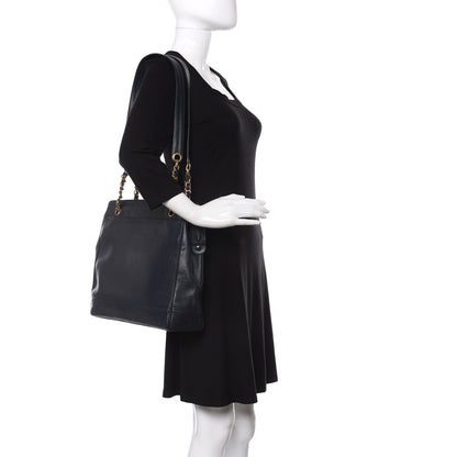 Chanel Caviar CC Shoulder Bag Navy 2 of 10