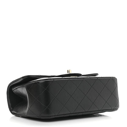 Chanel Lambskin Quilted Mini Top Handle Rectangular Flap Black 2 of 9