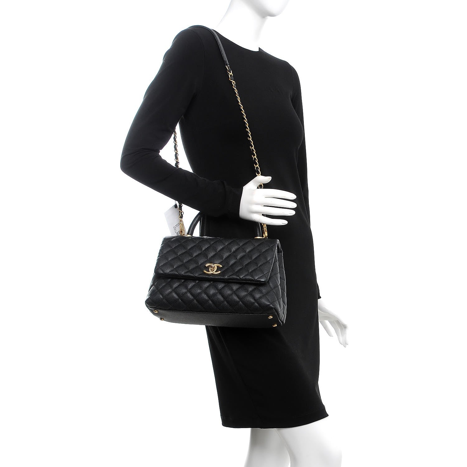 Chanel Caviar Quilted Small Coco Handle Flap Black 2 of 8