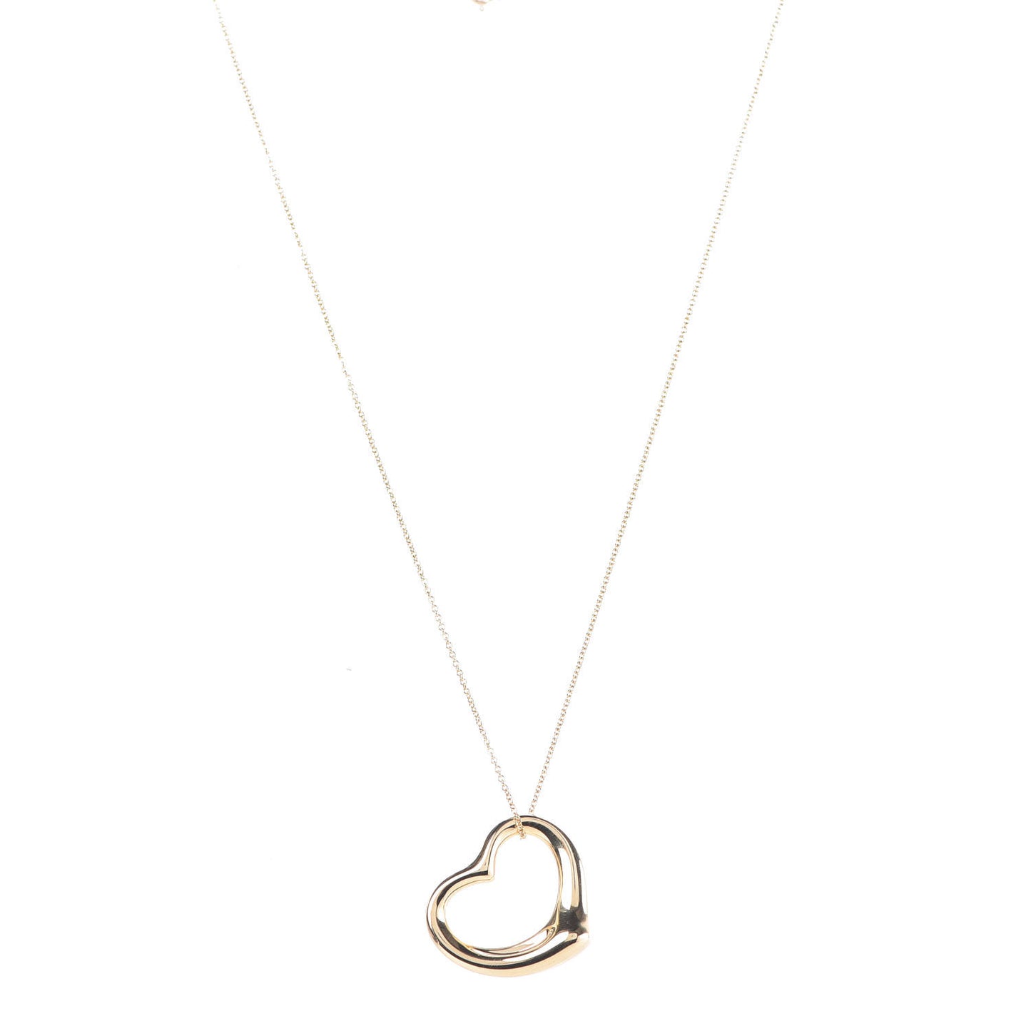 18K Yellow Gold Elsa Peretti Medium Open Heart Pendant Necklace