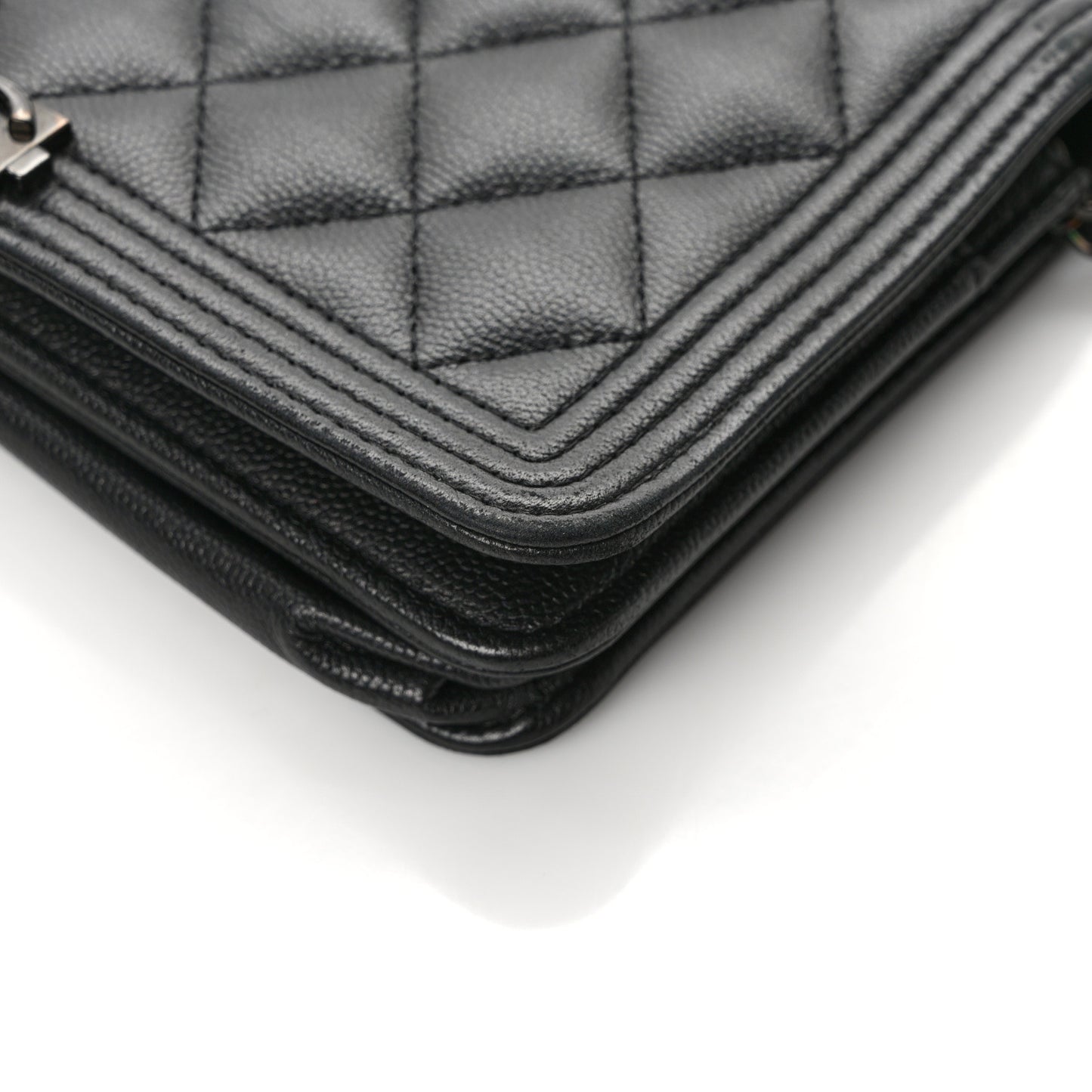 Caviar Quilted Boy Wallet On Chain WOC So Black
