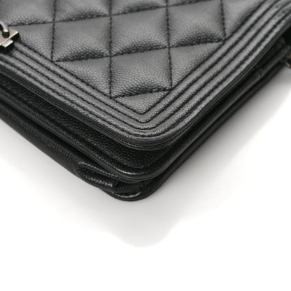 Chanel Caviar Quilted Boy Wallet On Chain WOC So Black 12 of 13