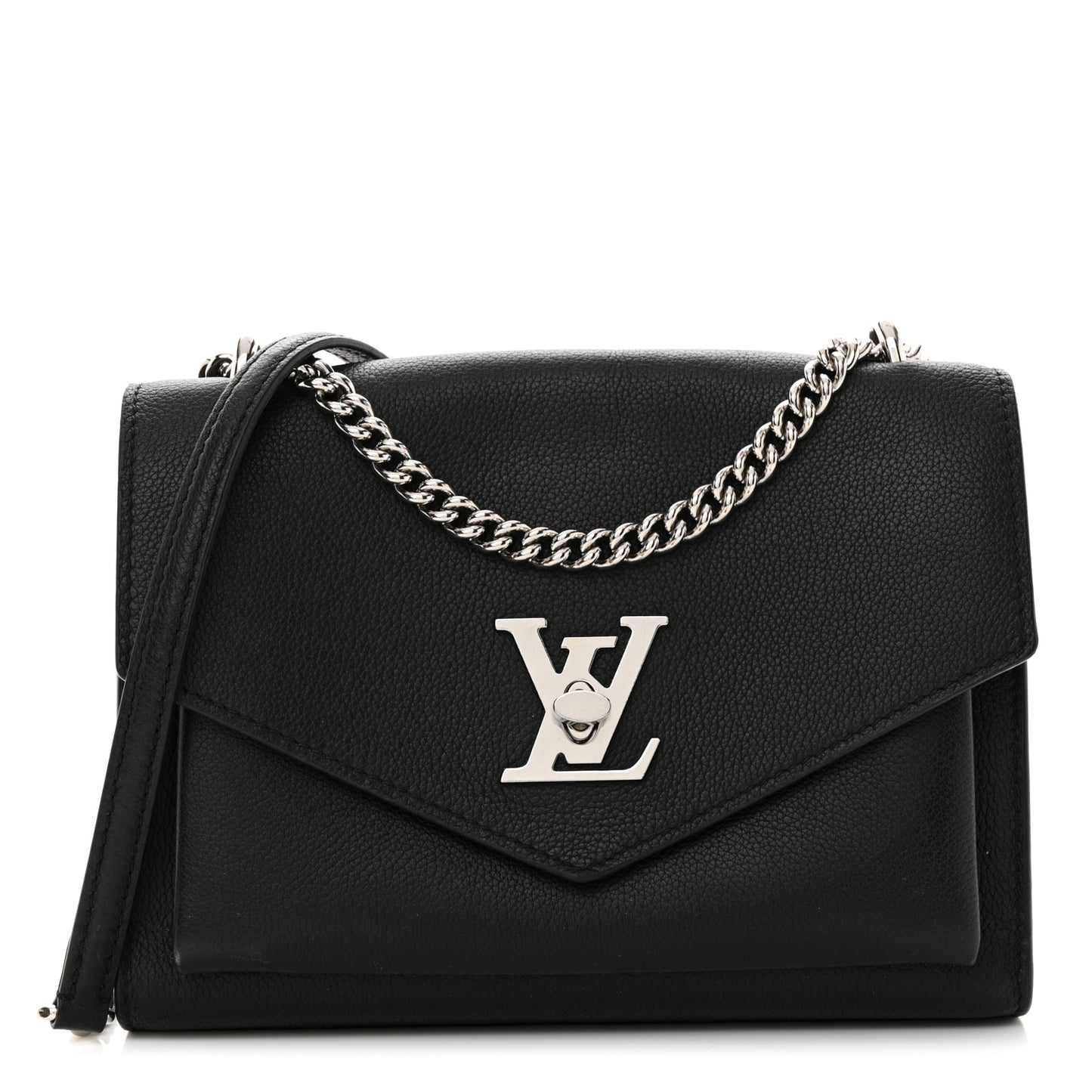 Soft Calfskin Mylockme Chain Bag BB Black