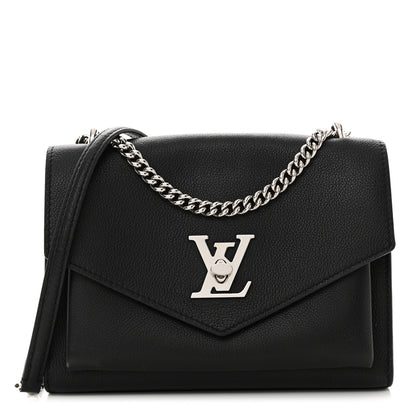 Louis Vuitton Soft Calfskin Mylockme Chain Bag BB Black 1 of 13