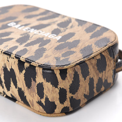 Balenciaga Calfskin Printed Leopard XS Everyday Camera Bag Beige White 7 of 10