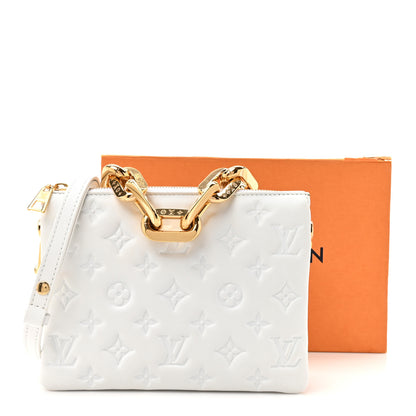 Louis Vuitton Lambskin Embossed Monogram Coussin BB White 23 of 23
