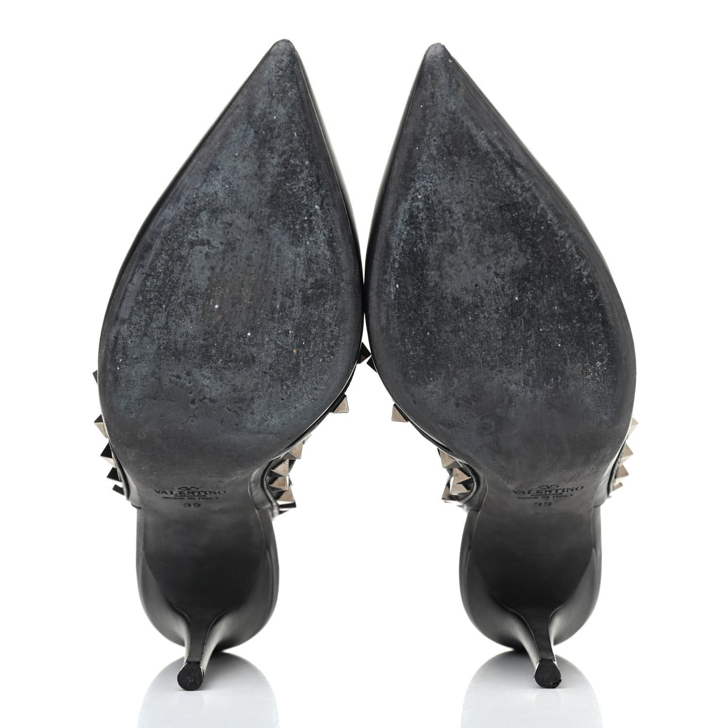 Nappa Rockstud Ankle Strap Pumps 39 Black
