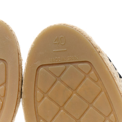 Chanel Cotton Jacquard Grosgrain CC Print Espadrilles 40 Grey Black 7 of 11