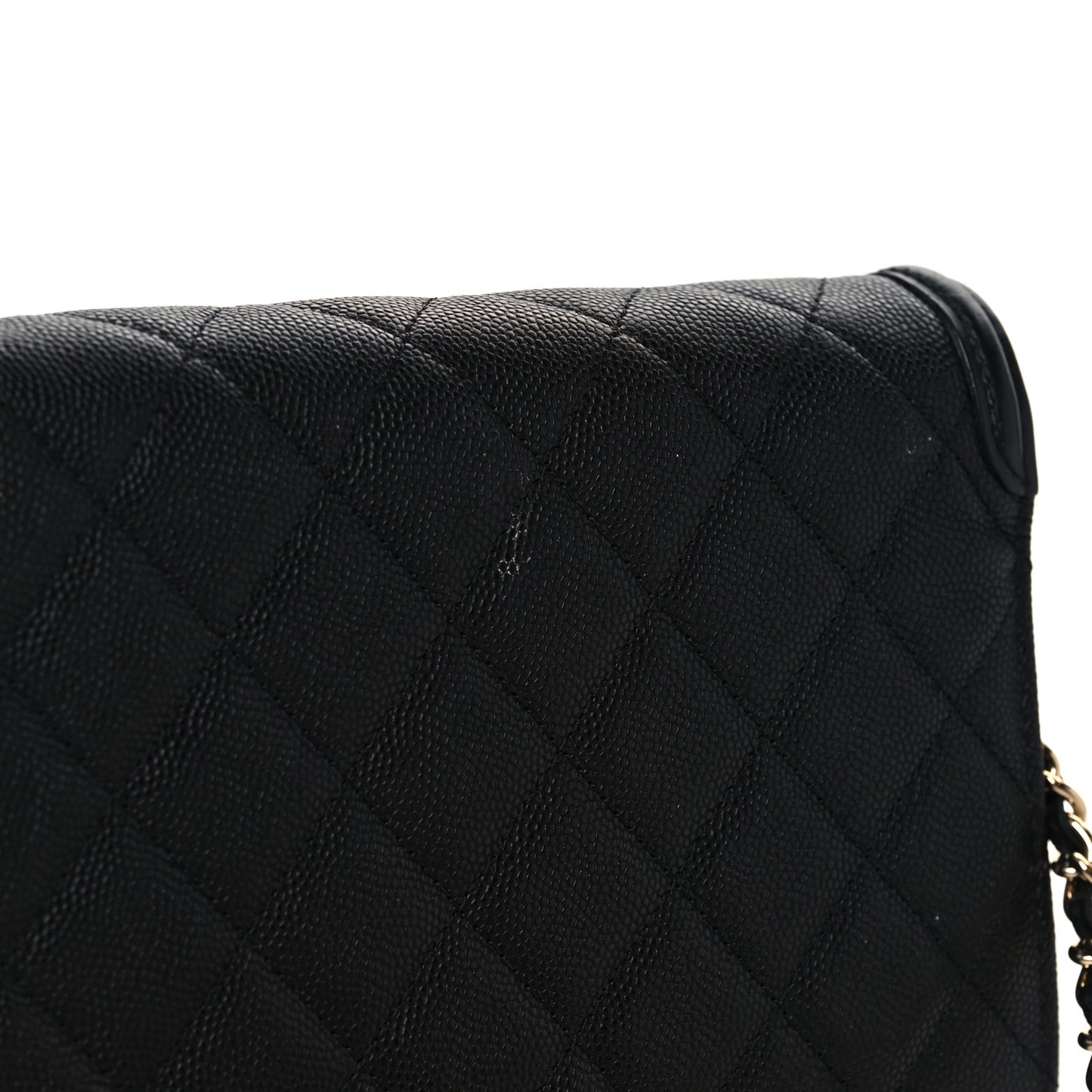 Caviar Quilted CC Filigree Wallet On Chain WOC Black