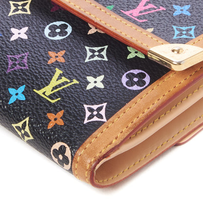 Louis Vuitton Monogram Multicolor Porte-Monnaie Billets Wallet Black 4 of 8