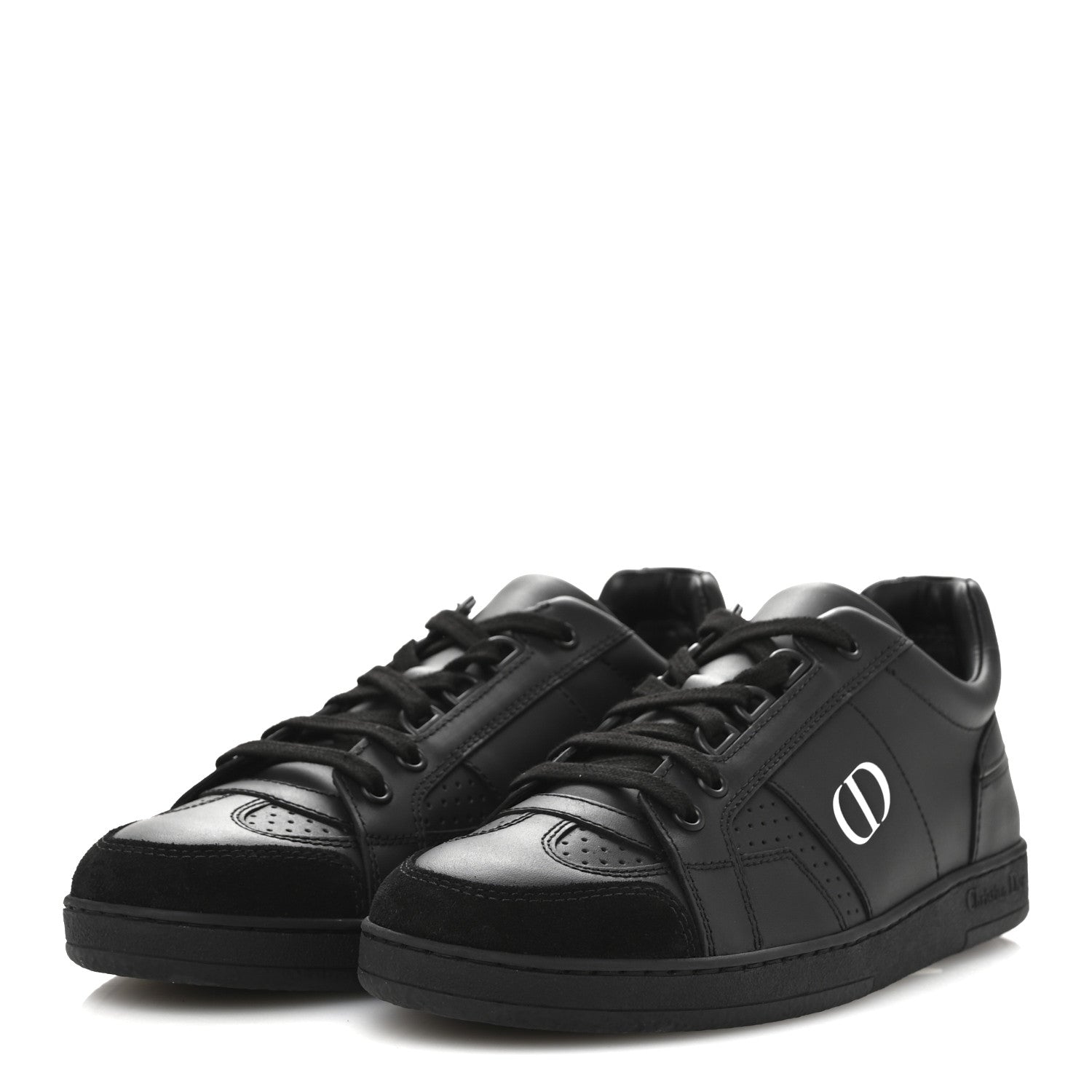 Christian Dior Calfskin Suede Logo Sneakers 37 Black 4 of 9