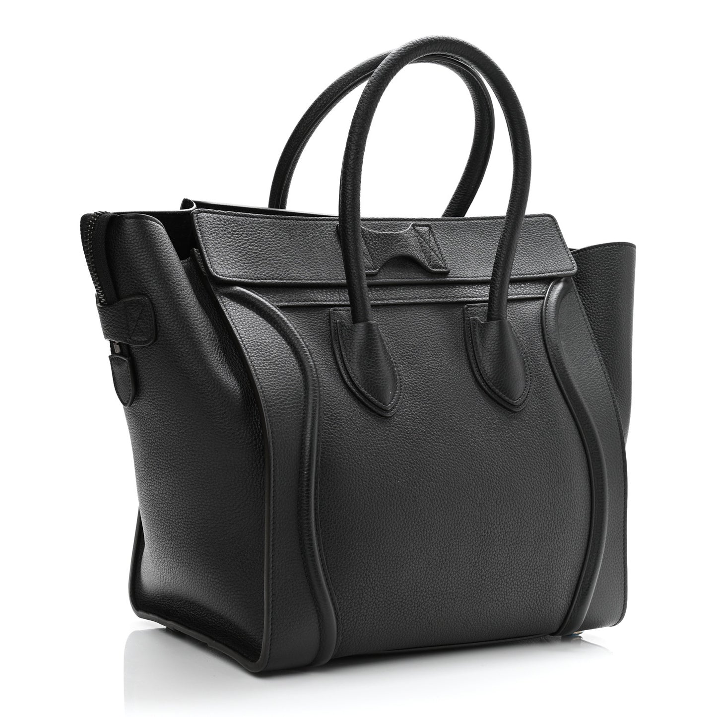 Drummed Calfskin Mini Luggage Black