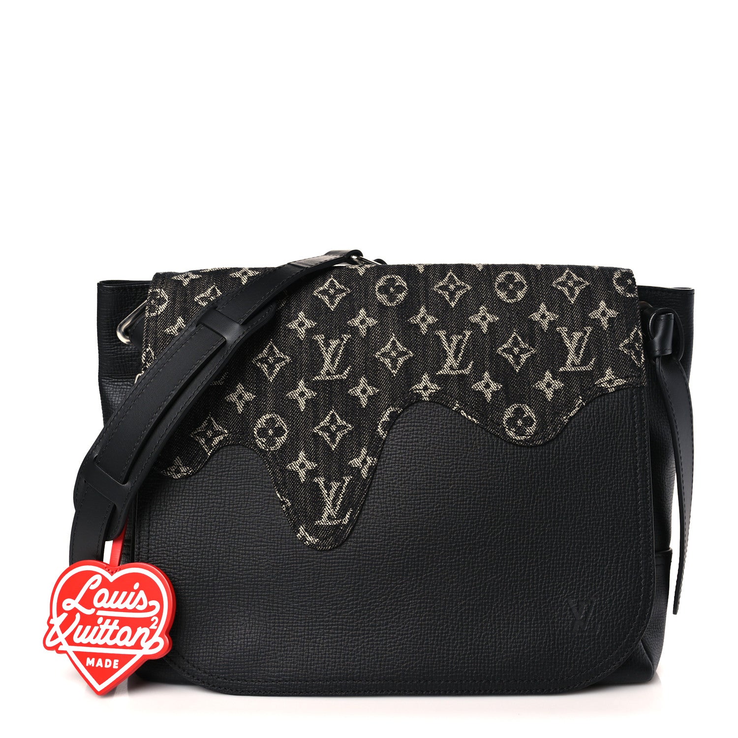 Louis Vuitton X NIGO Taurillon Monogram Denim Drip Besace Tokyo Black 1 of 8