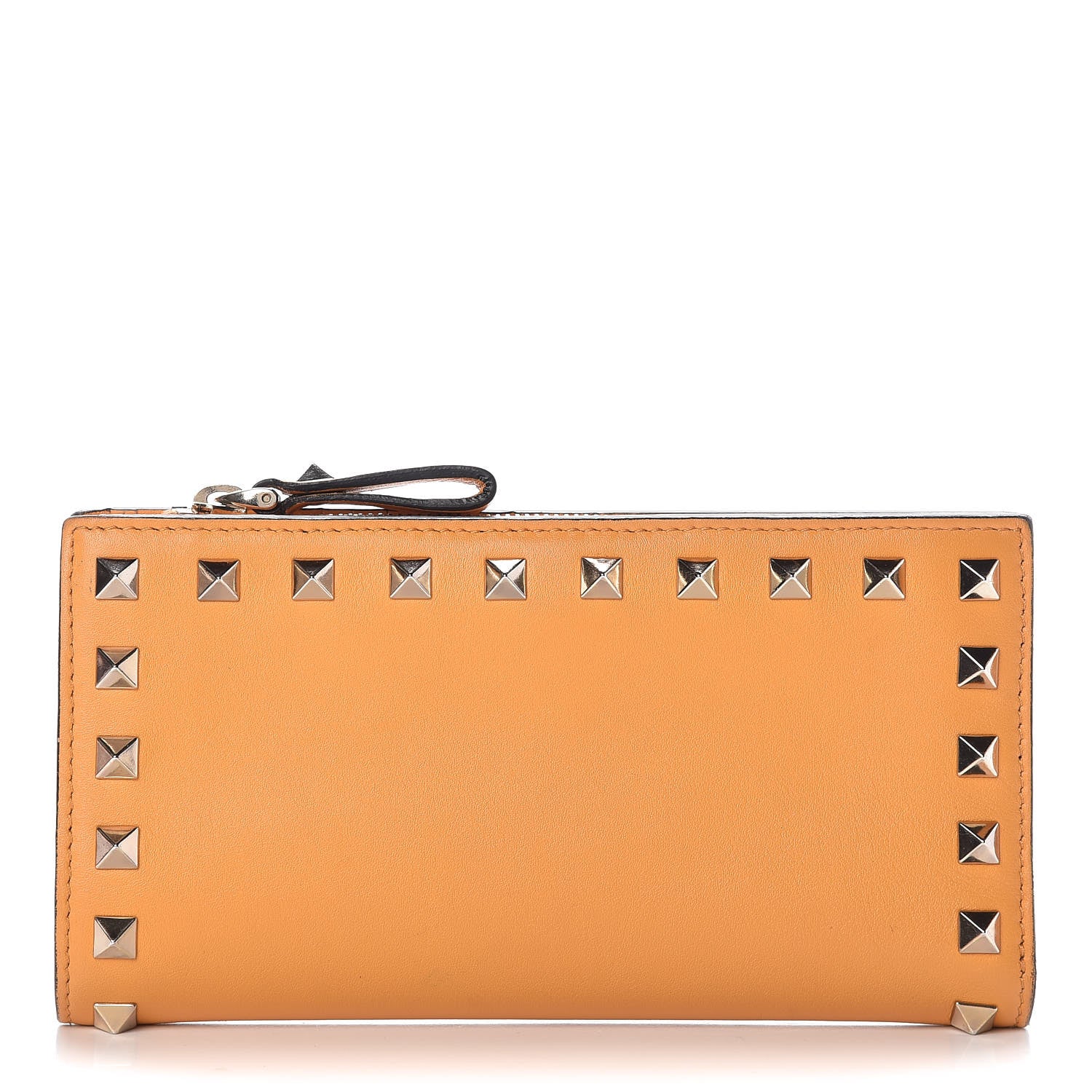 Valentino Garavani Calfskin Rockstud Continental Wallet Mandarin Sorbet 1 of 10