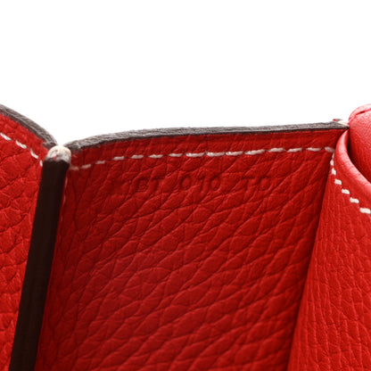 Hermes Taurillon Clemence Halzan 31 GM Rouge Piment 7 of 10
