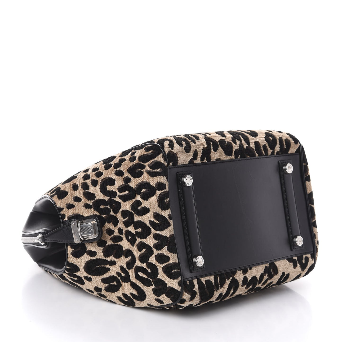 Jacquard Velvet Leopard Print Stephen Sprouse North South Bag Black