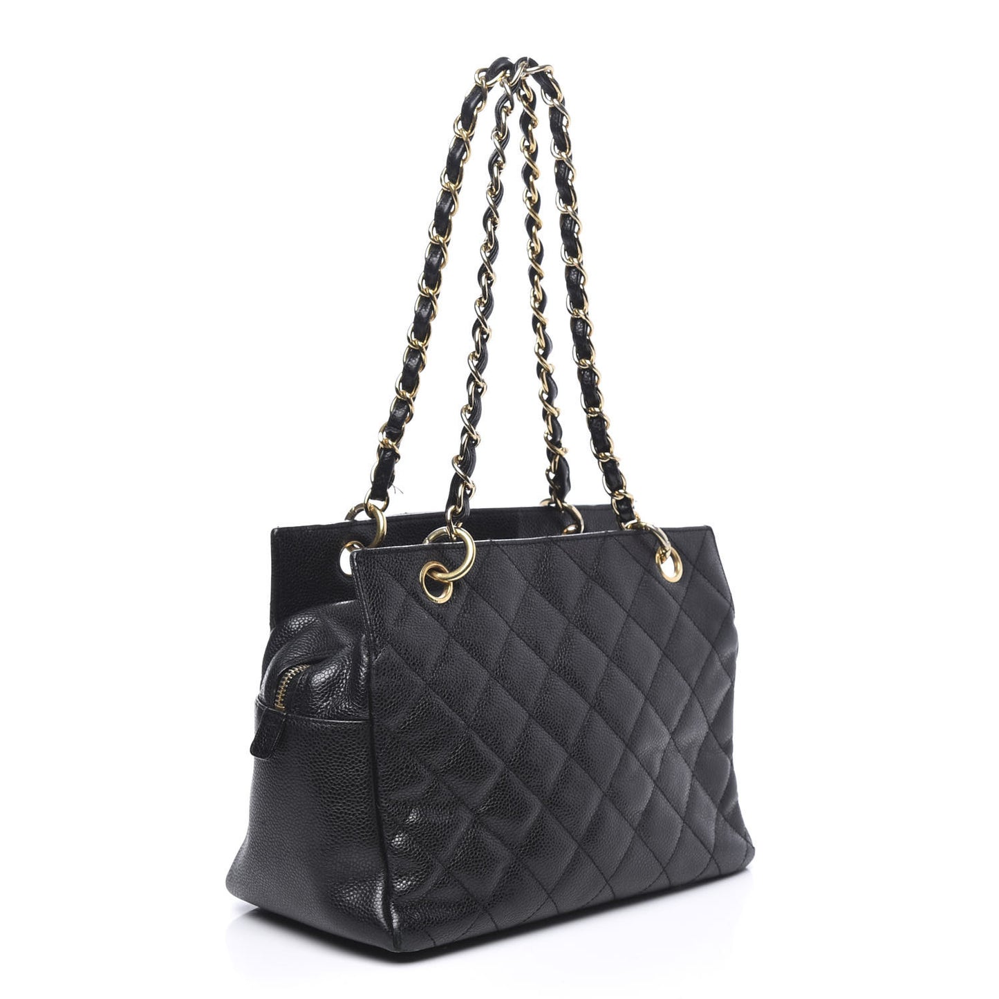 Caviar Quilted Petit Timeless Tote PTT Black
