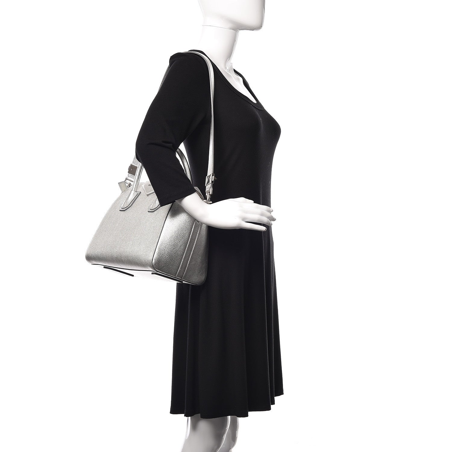 Givenchy Metallic Sugar Goatskin Small Antigona Silver 2 of 15