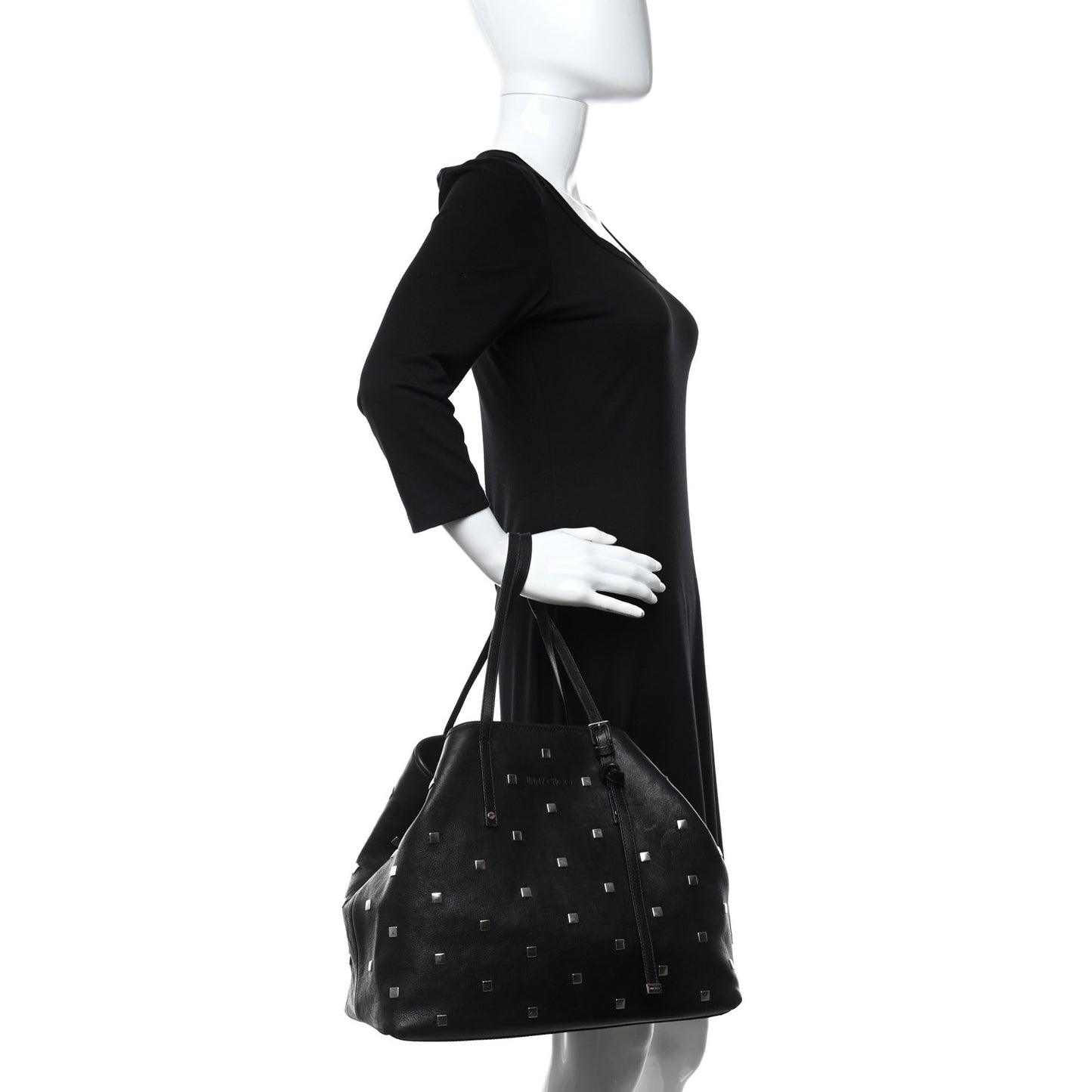 Calfskin Studded Tote Black