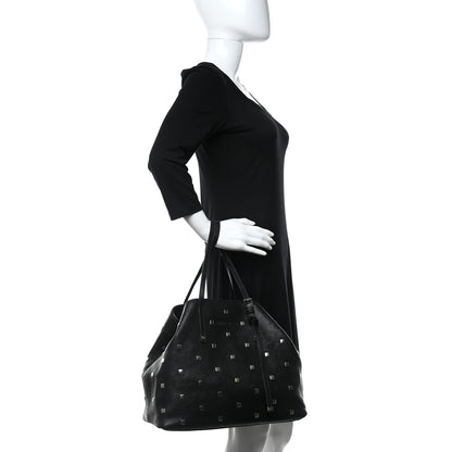 Jimmy Choo Calfskin Studded Tote Black 2 of 10