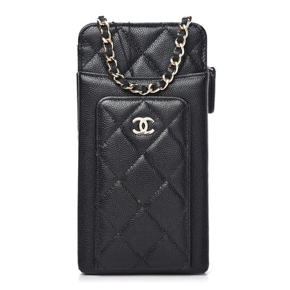 Chanel Caviar Quilted Zip Phone Case Black 1 of 11