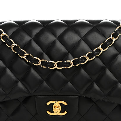 Chanel Lambskin Quilted Jumbo Double Flap Black 8 of 14