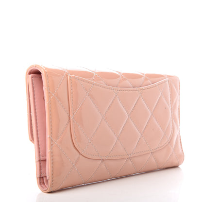 Chanel Patent Quilted Large Flap Wallet Pink 3 of 10