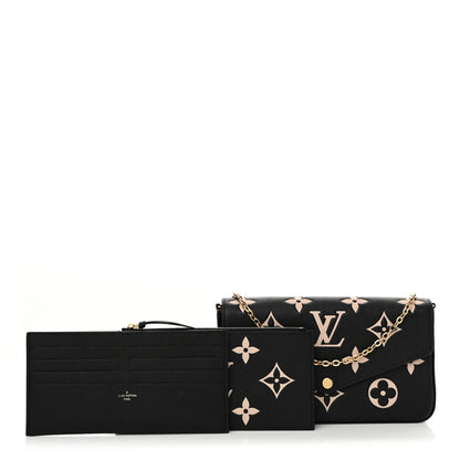 Louis Vuitton Empreinte Monogram Giant Felicie Pochette Black Beige 3 of 12