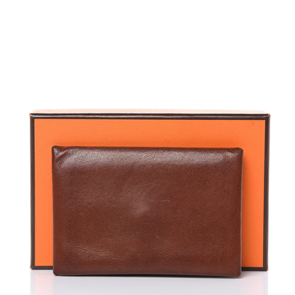 Hermes Barenia Calvi Card Case Fauve Blue Saphir 10 of 11