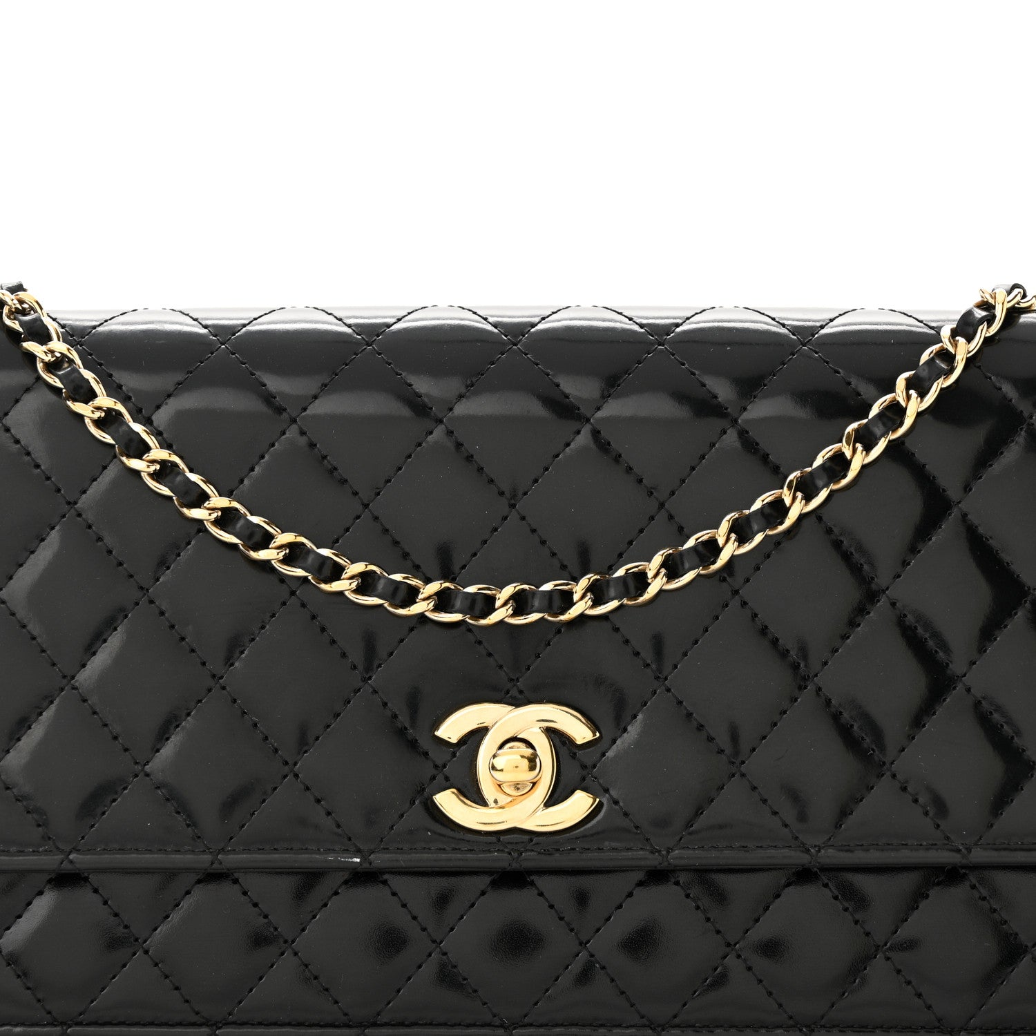Chanel Patent Quilted Medium Single Flap Black 8 of 14