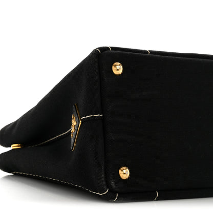 Prada Canapa Small Logo Tote Black Talco 10 of 17