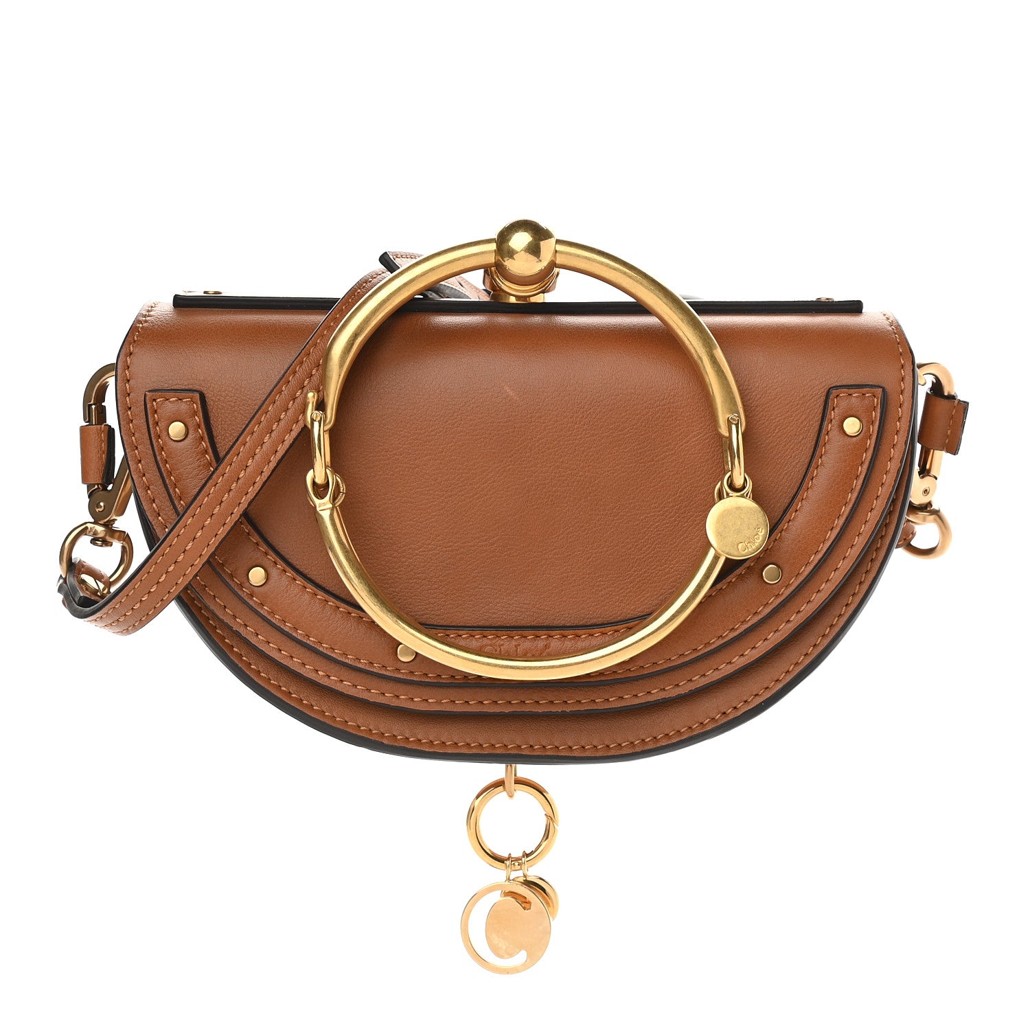 Chloe Calfskin Small Nile Bracelet Minaudiere Bag Caramel 1 of 8