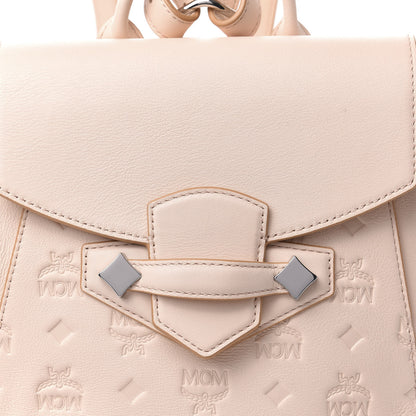 MCM Calfskin Essential Monogram Small Backpack Bisque 11 of 12