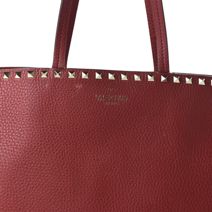 Valentino Garavani Grained Calfskin Rockstud Shoulder Tote Rosso Valentino 11 of 12