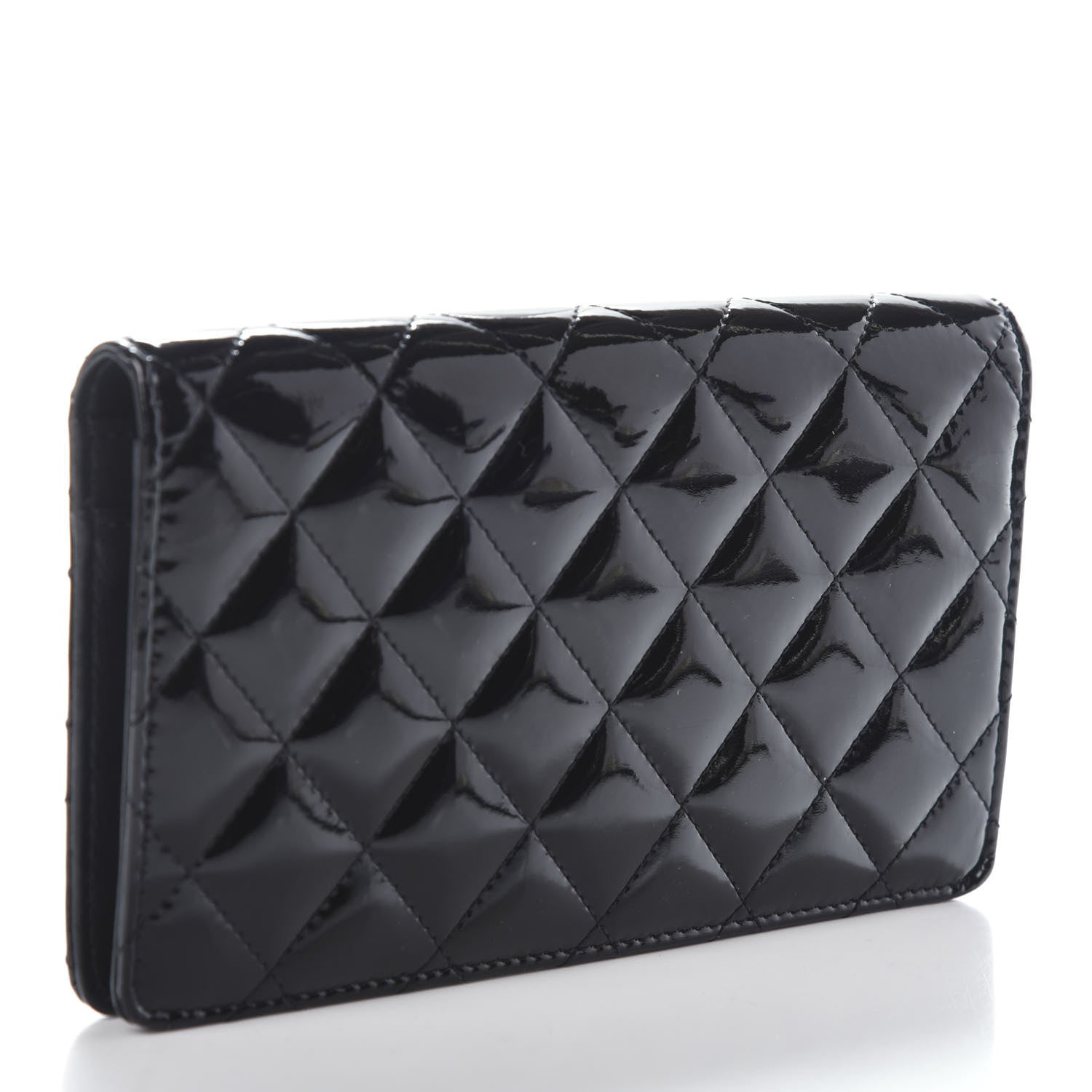 Chanel Patent Quilted Brilliant Yen Wallet Black 3 of 7