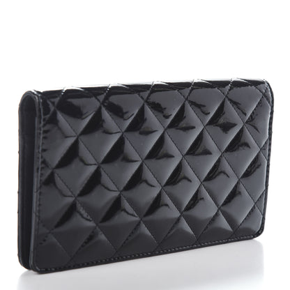 Chanel Patent Quilted Brilliant Yen Wallet Black 3 of 7