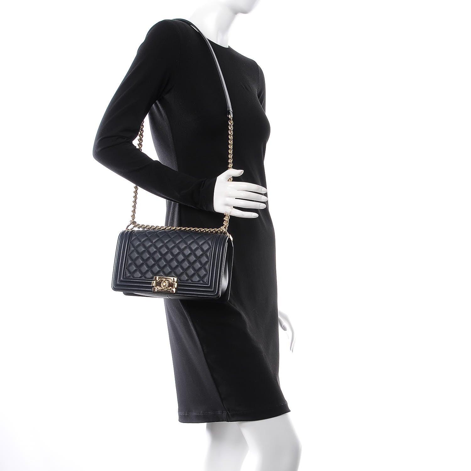 Chanel Calfskin Quilted Medium Boy Flap Navy 2 of 7