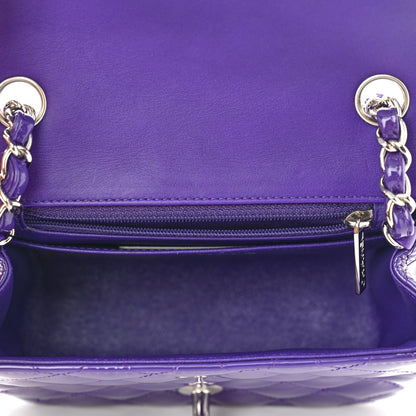 Chanel Patent Quilted Mini Square Flap Purple 5 of 10