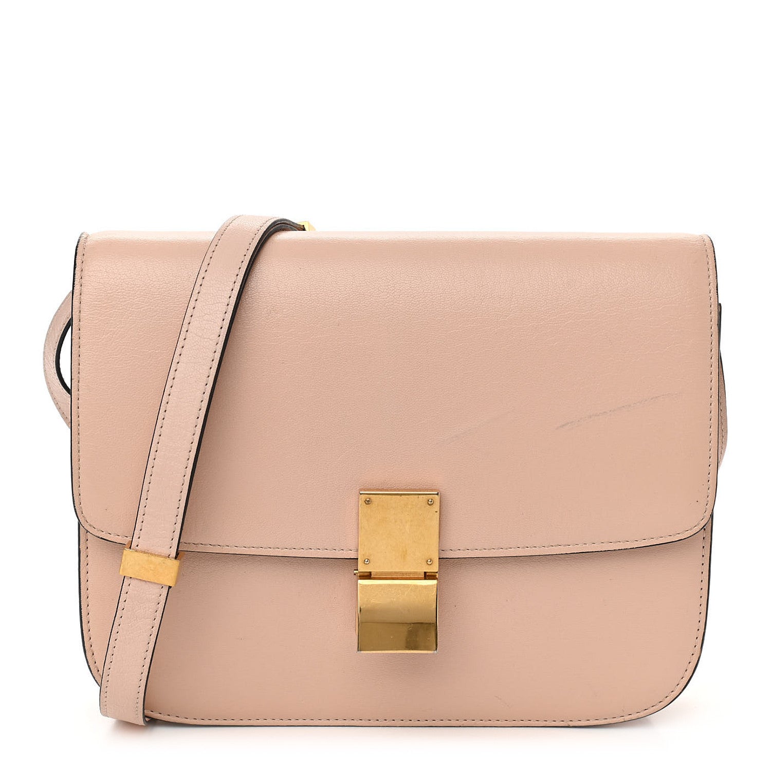 Celine Shiny Goatskin Medium Classic Box Flap Bag Blush 1 of 17