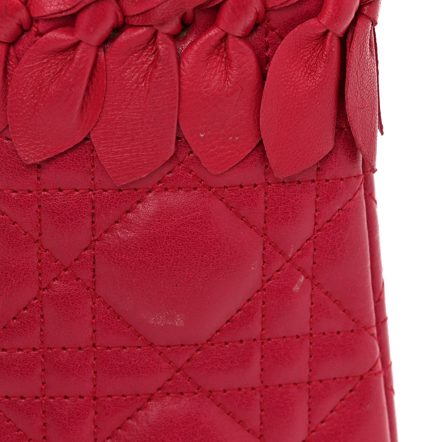 Christian Dior Lambskin Cannage Bow Medium Lady Dior Fuchsia 13 of 13
