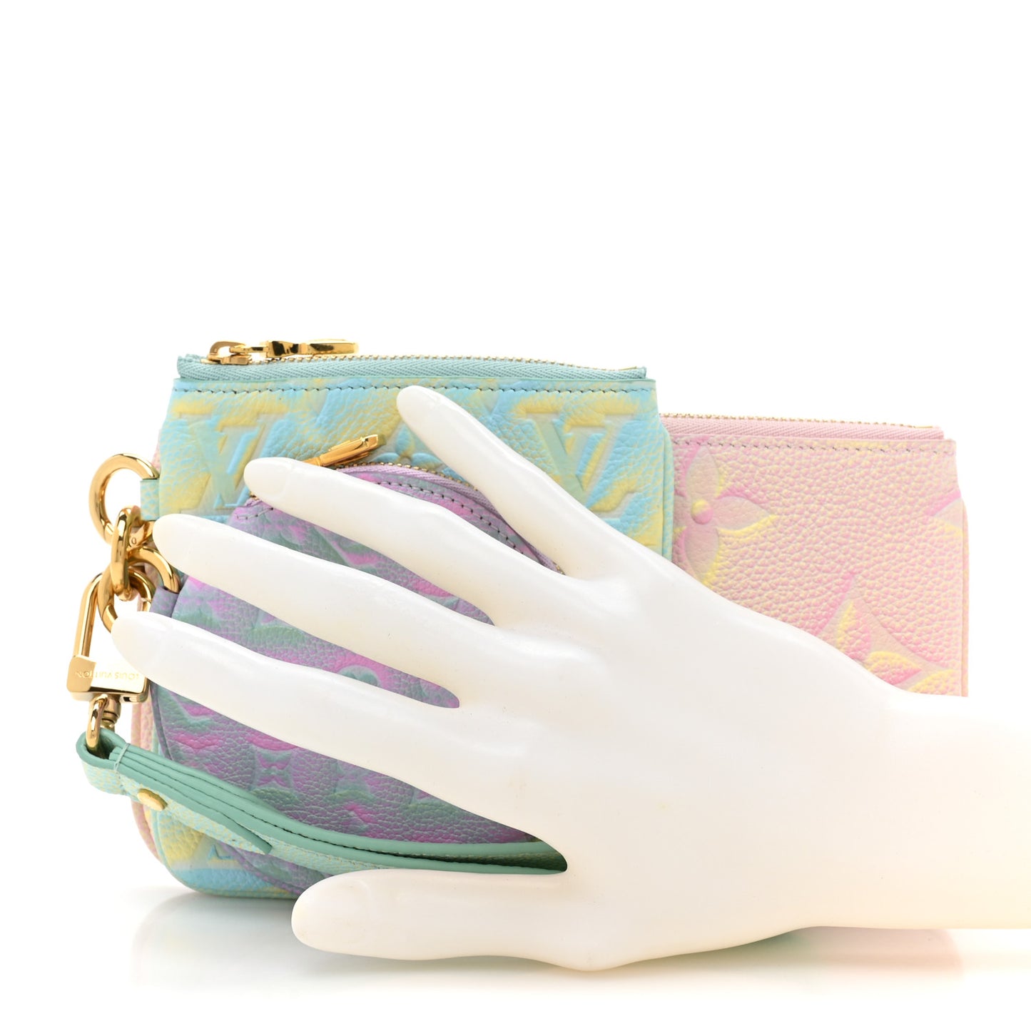 Empreinte Monogram Summer Stardust Trio Pouch Pink Water Green Lilas