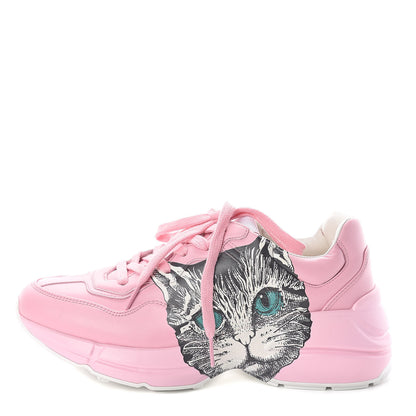 Gucci Calfskin Mystic Cat Rhyton Sneakers 37.5 Sugar Pink 1 of 7