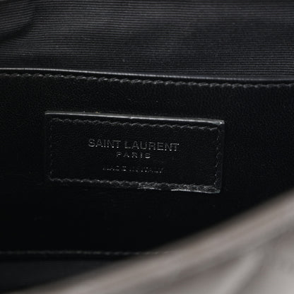 Saint Laurent Sheepskin Tri-Quilt Monogram Medium College Bag Coal 6 of 12